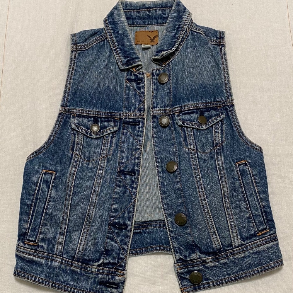 American Eagle Jean Jacket Vest